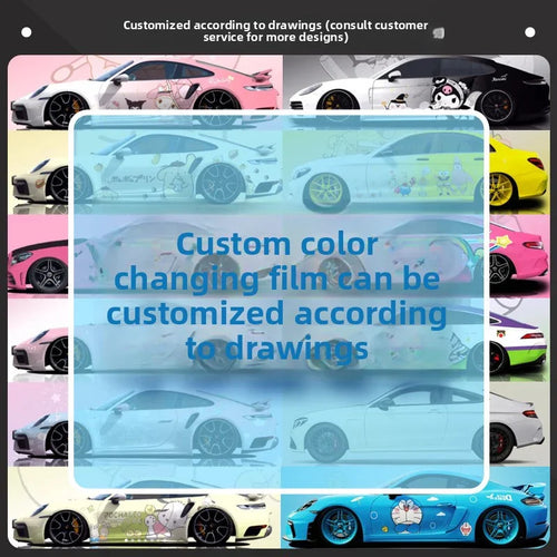 2D Anime Gradient Car Wrap Film | Custom Full Vehicle Wrap