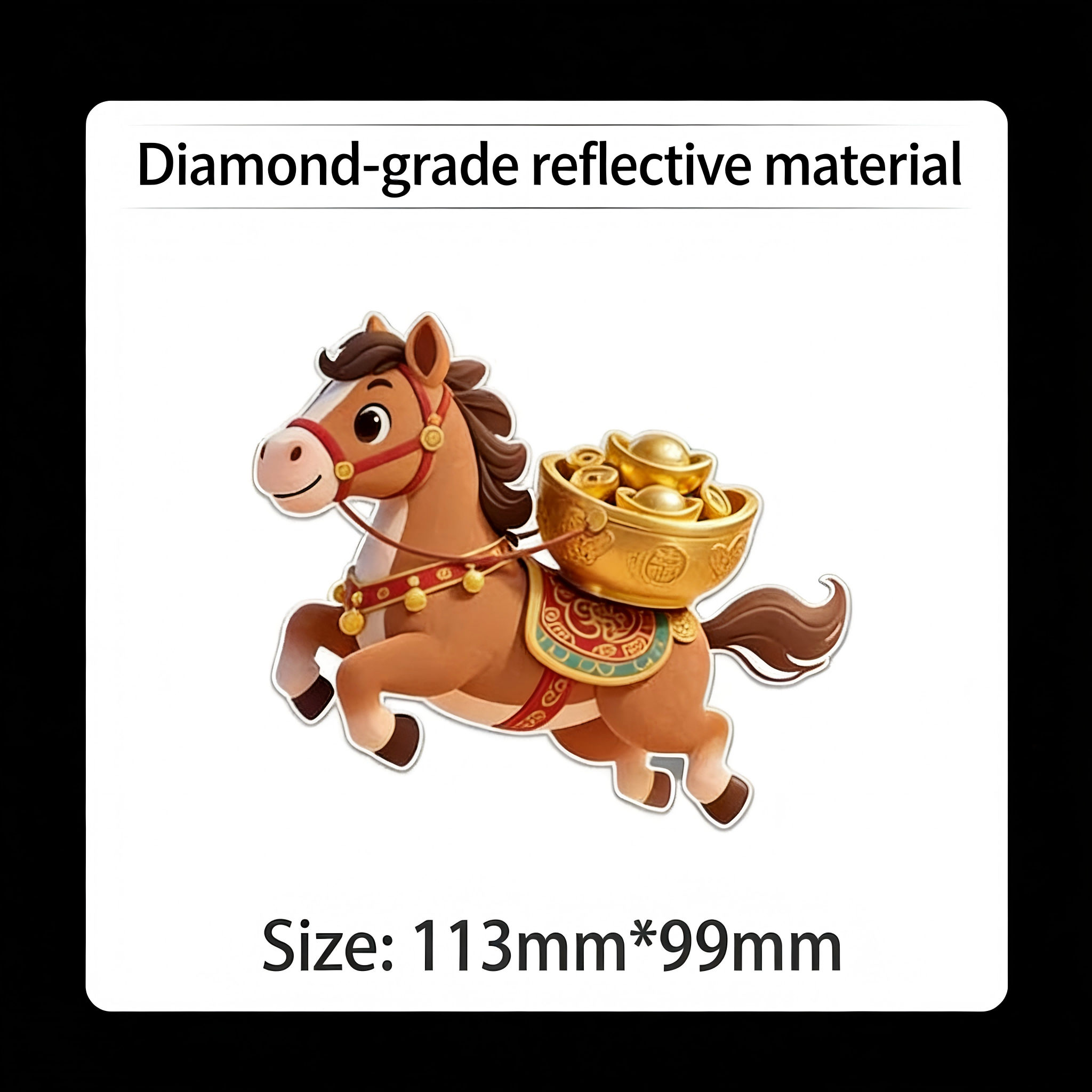 3M personality creative cute rich pony car window sticker electric car motorcycle decoration waterproof reflective car sticker
