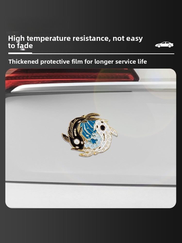 3M Yin Yang Fish Gold Reflective Car Sticker | Waterproof