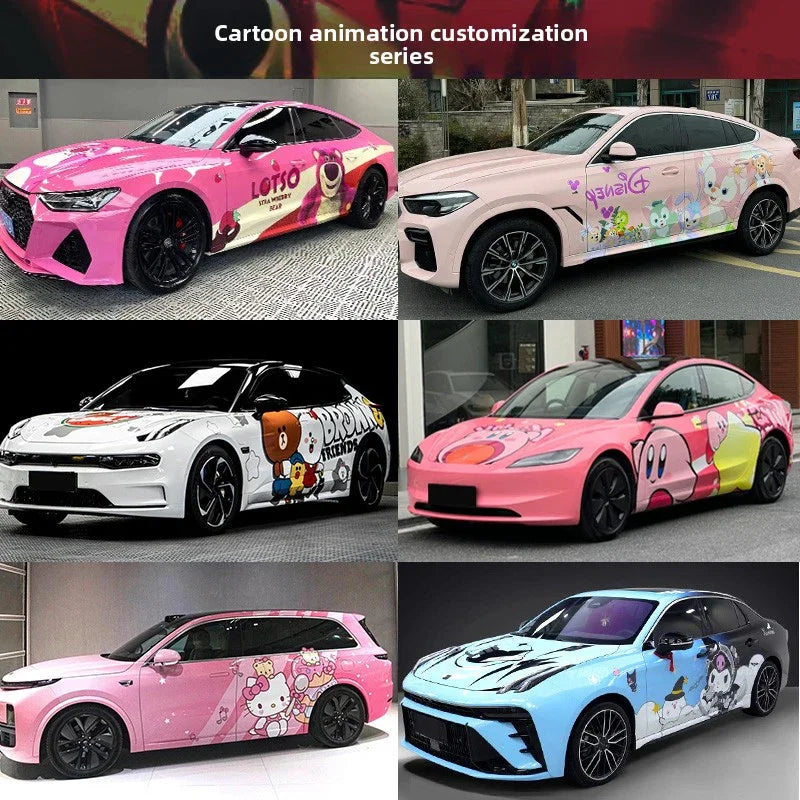 2D-Anime-Farbverlauf-Autofolierung | Individuelle Komplettfolierung