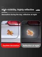 3M personality creative cute rich pony car window sticker electric car motorcycle decoration waterproof reflective car sticker