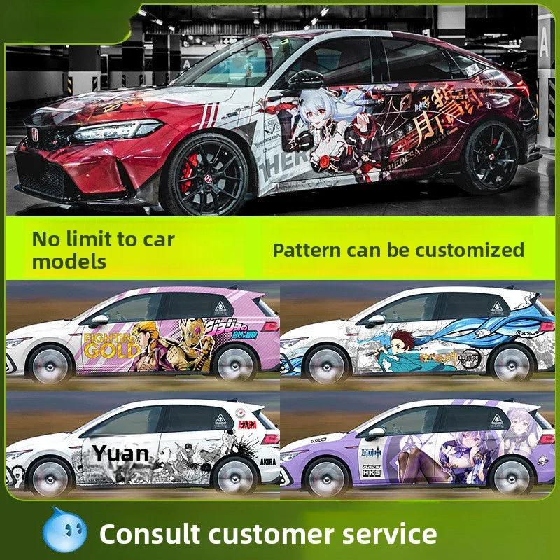 2D-Anime-Farbverlauf-Autofolierung | Individuelle Komplettfolierung
