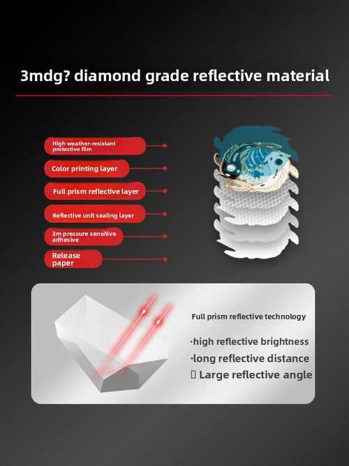 3M Yin Yang Fish Gold Reflective Car Sticker | Waterproof