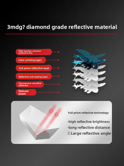 3M Toothless Boy Reflective Car Sticker | Waterproof & Durable