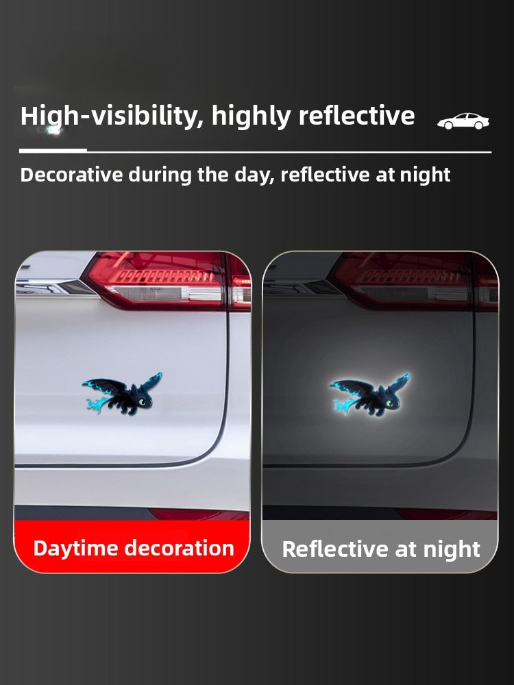 3M Toothless Boy Reflective Car Sticker | Waterproof & Durable