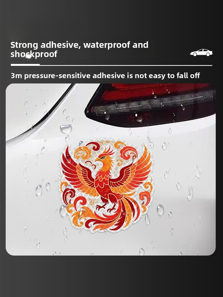 3M Green Fire Phoenix Reflective Car Sticker | Night Glow
