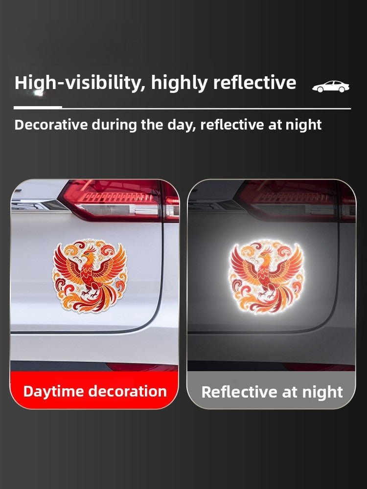 3M Green Fire Phoenix Reflective Car Sticker | Night Glow