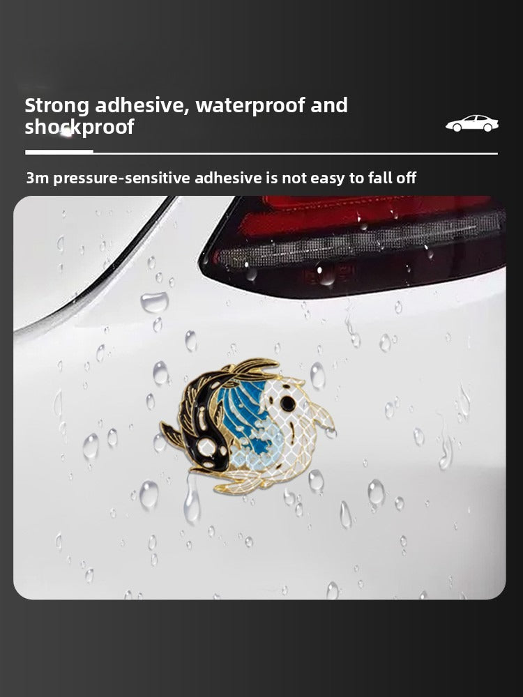 3M Yin Yang Fish Gold Reflective Car Sticker | Waterproof