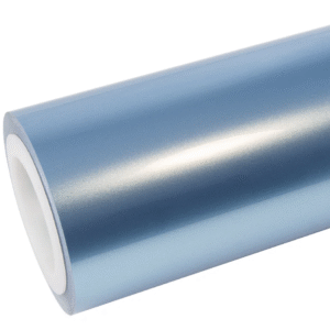 Glossy Metallic Silver Lake Blue Vinyl Wrap