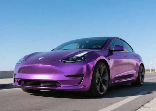 Glossy Metallic Plum Purple Vinyl Wrap - 图片 4
