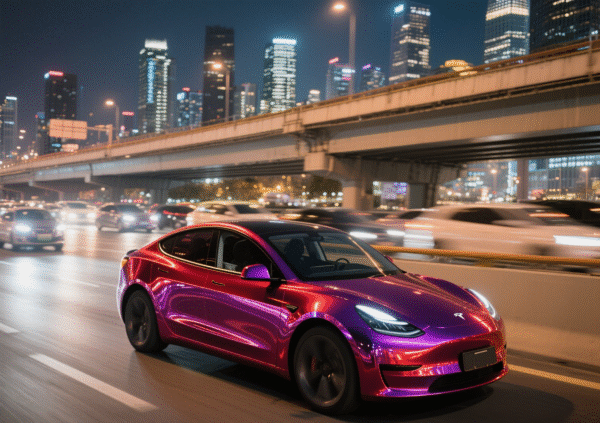 Glossy Metallic Rubellite Purple Vinyl Wrap - 图片 2