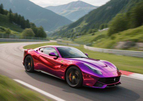 Glossy Metallic Rubellite Purple Vinyl Wrap - 图片 3