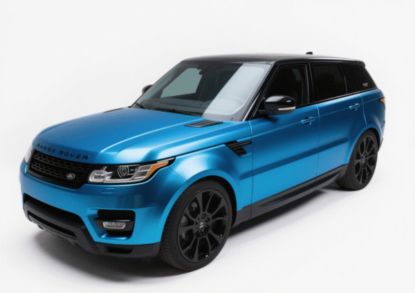 Glossy Metallic Silver Lake Blue Vinyl Wrap - 图片 4