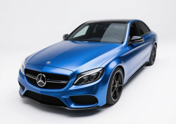 Glossy Metallic Silver Lake Blue Vinyl Wrap - 图片 2