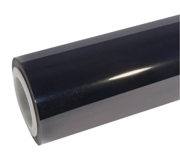 Glossy Metallic Glitter Black Blue Vinyl Wrap