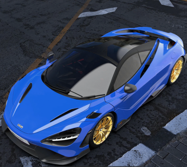 High Glossy Dodger Blue Vinyl Wrap - 图片 5