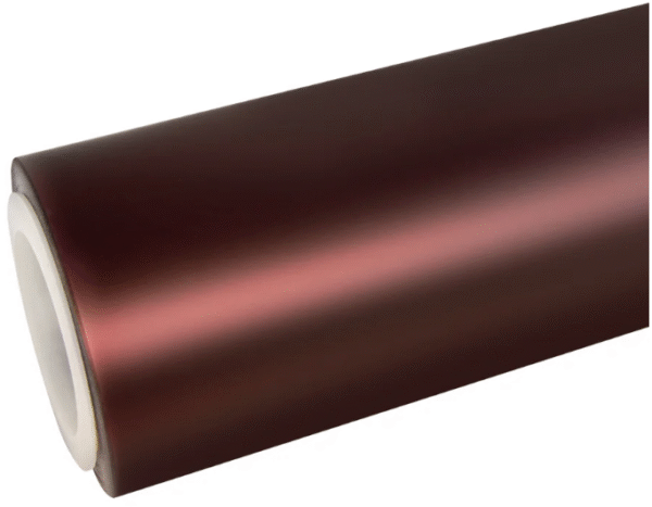 Satin Chrome Chocolate Cosmos Red Vinyl Wrap